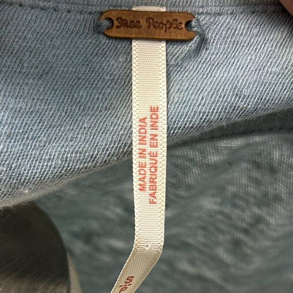 Free People Boho Embroidered Peasant Top Deep V Neck Long Sleeve Size S Gypsy - Picture 4 of 6